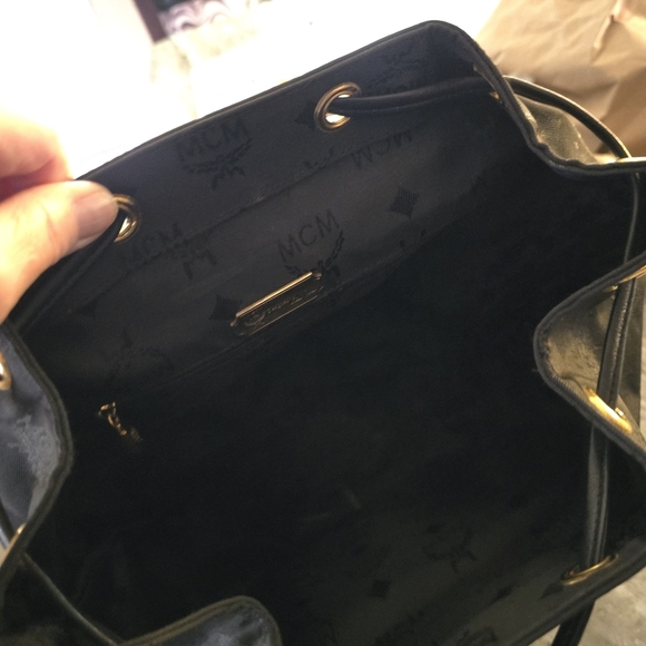 MCM Black Backpack with Gold Accents main image 7